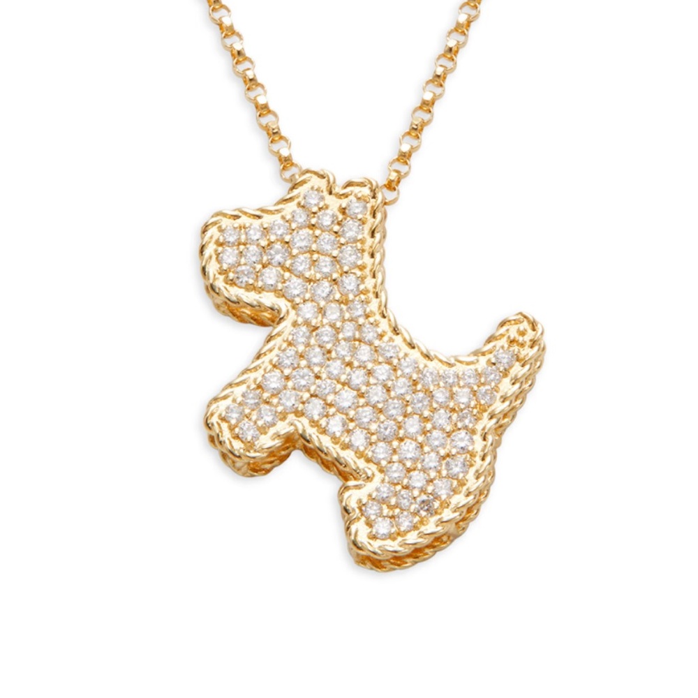 Gold Dog Pendant Necklace